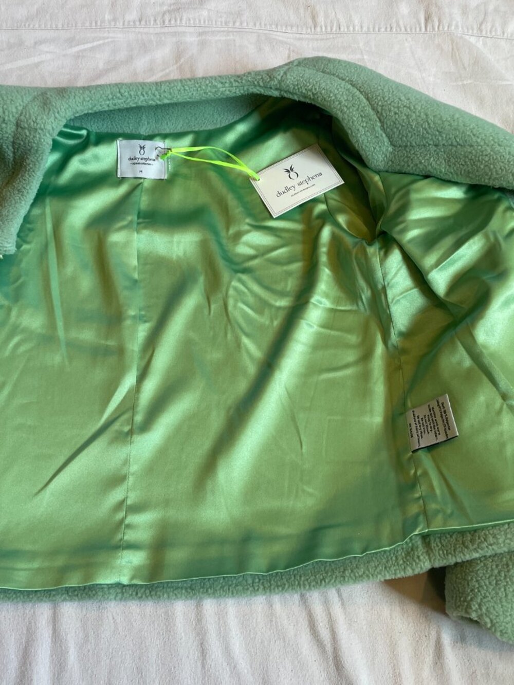 Dudley Stephens Mint Green Fleece Catrock Cardigan Jacket Women’s M - Picture 5 of 9